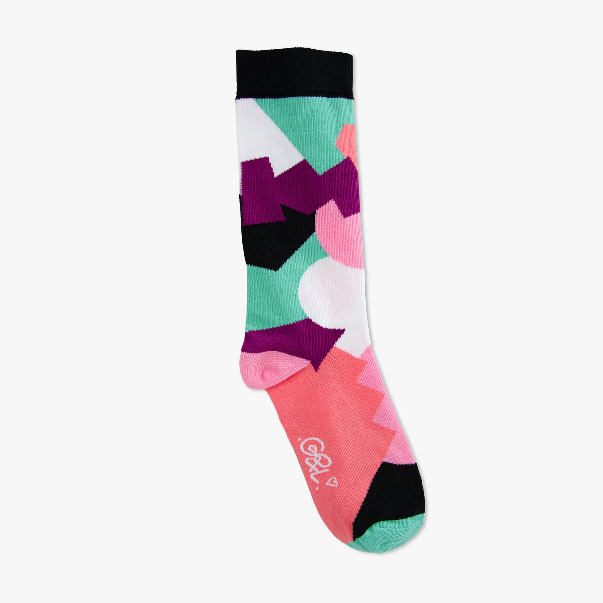 Chaussettes made in france abstrait amour vert rose noir