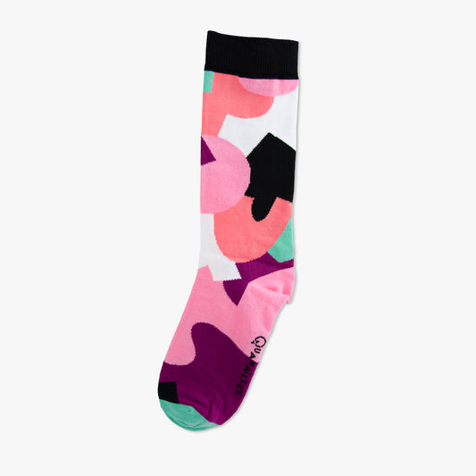 Chaussettes made in france abstrait amour noir vert rose