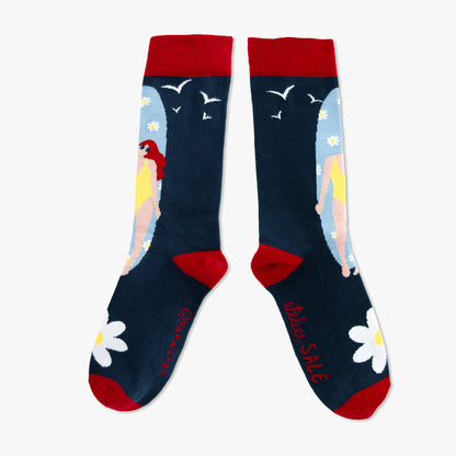 Chaussettes made in france surf femme rouge nuit bleu 