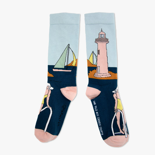 Chaussettes made in france phare bateau bretagne