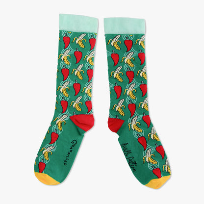 Chaussettes made in france banane piment vert jaune rouge